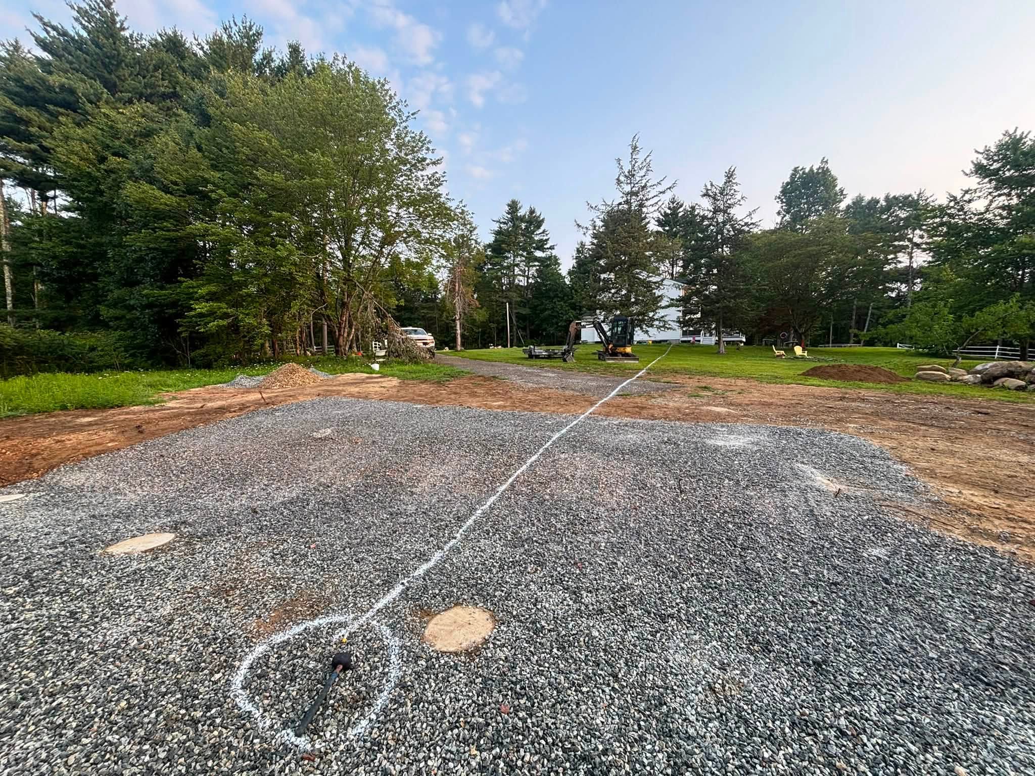 Site before excavation — Brimfield utility trench project